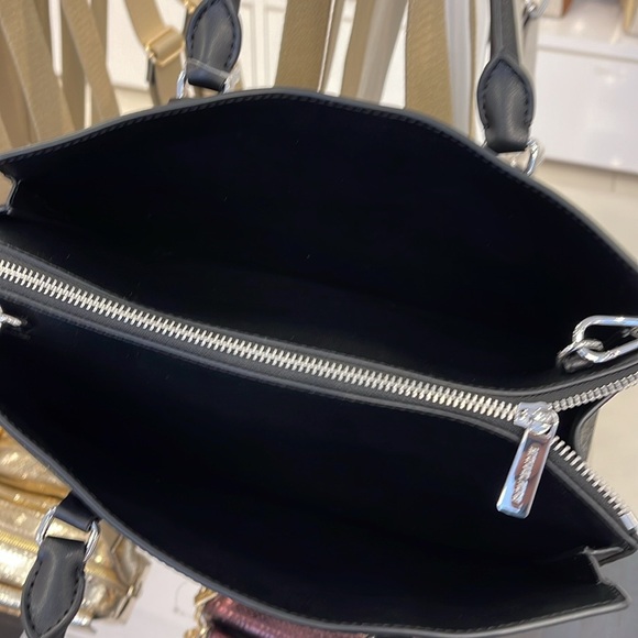 Michael Kors Sheila Medium Signature Logo and Metallic Satchel Crossbody CZ NWT - Picture 7 of 16